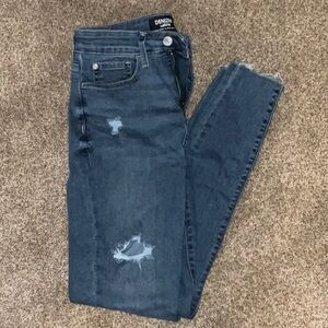 High Rise Super Skinny Ripped Medium Wash Denizen Jeans
